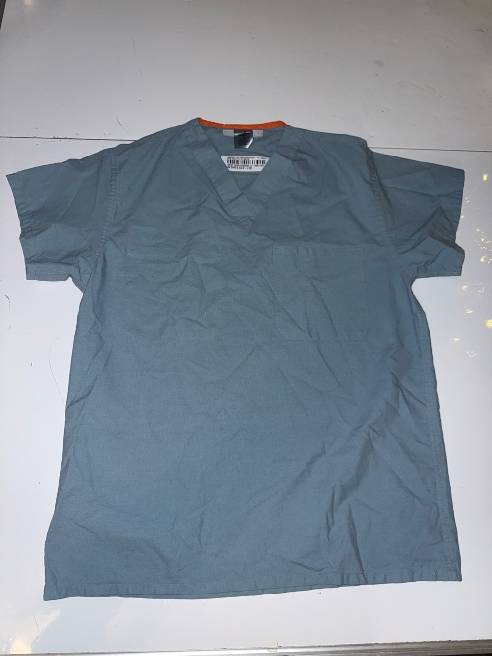 Medline Light Gray/Blue Women’s Medline Angel Stat Work Scrub Top Size Small